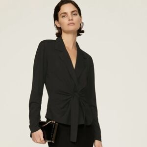Club Monaco black knit wrap top
